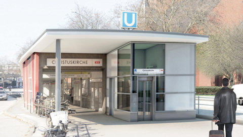 Visualisierung barrierefreier Ausbau der U-Bahnhöfe der HHA - Architekt Agather Hamburg 